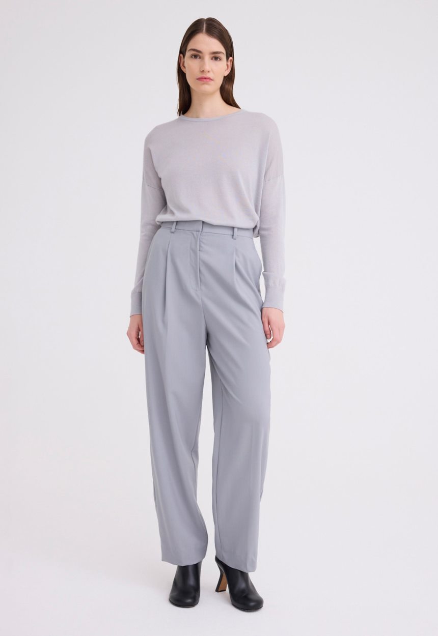 Jac + Jack Micah Pleated Wool Pant - Oxide Grey